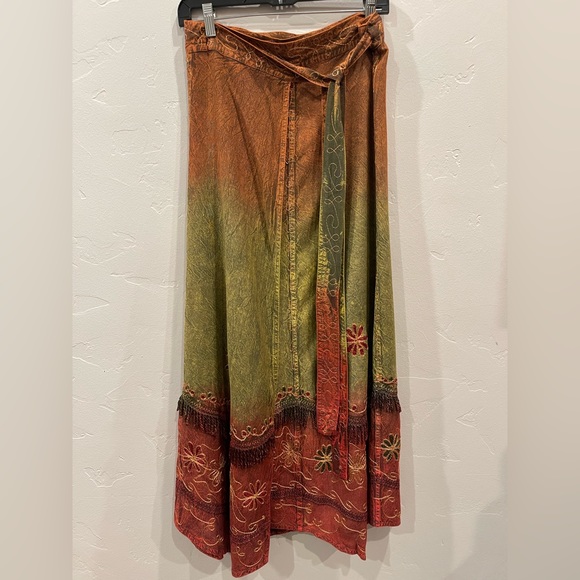 Long, bohemian wraparound skirt - Picture 1 of 5